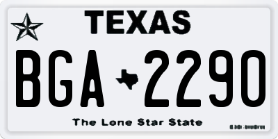TX license plate BGA2290