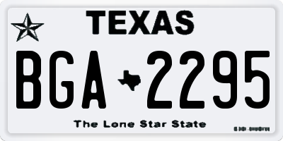 TX license plate BGA2295