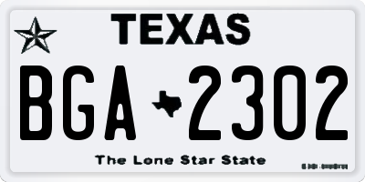 TX license plate BGA2302
