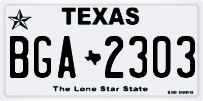 TX license plate BGA2303
