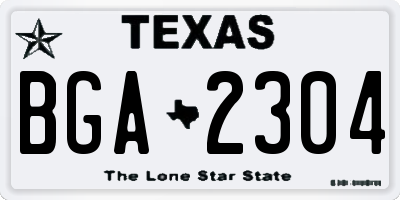 TX license plate BGA2304