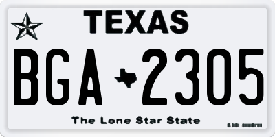 TX license plate BGA2305