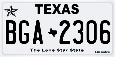 TX license plate BGA2306