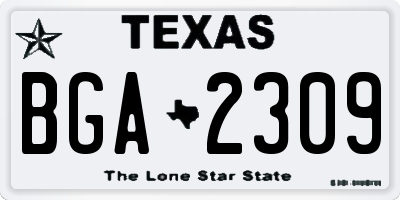 TX license plate BGA2309