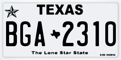 TX license plate BGA2310