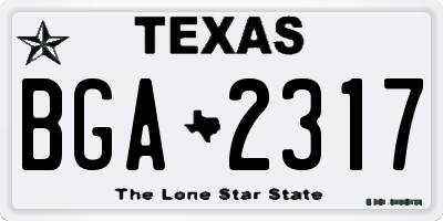 TX license plate BGA2317