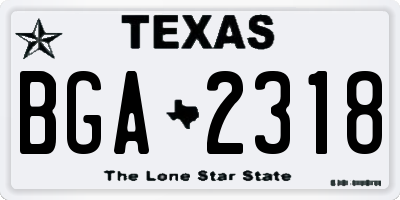 TX license plate BGA2318