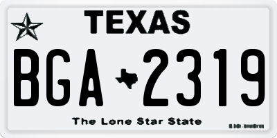 TX license plate BGA2319
