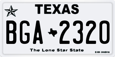TX license plate BGA2320