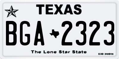 TX license plate BGA2323
