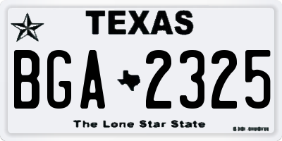 TX license plate BGA2325