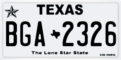 TX license plate BGA2326