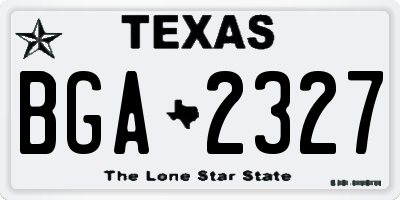 TX license plate BGA2327