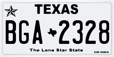 TX license plate BGA2328