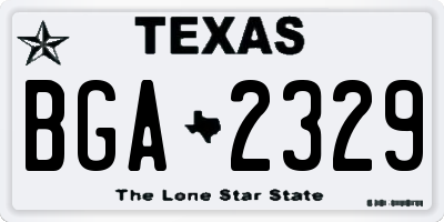 TX license plate BGA2329