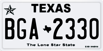 TX license plate BGA2330