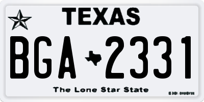 TX license plate BGA2331