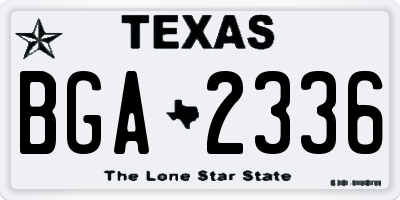 TX license plate BGA2336