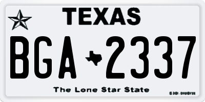 TX license plate BGA2337