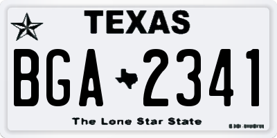 TX license plate BGA2341