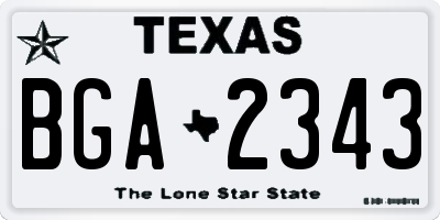 TX license plate BGA2343