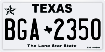 TX license plate BGA2350