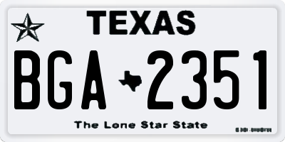 TX license plate BGA2351