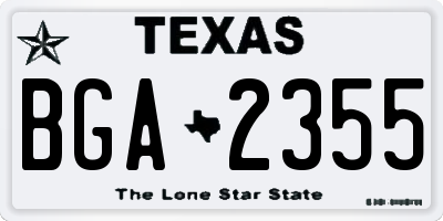 TX license plate BGA2355