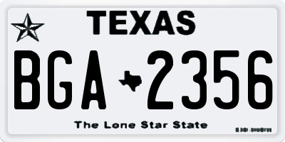 TX license plate BGA2356