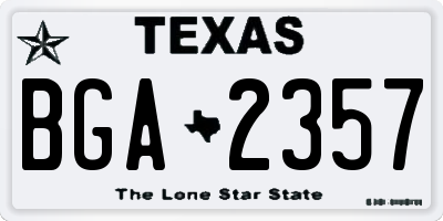 TX license plate BGA2357