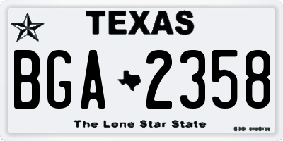 TX license plate BGA2358