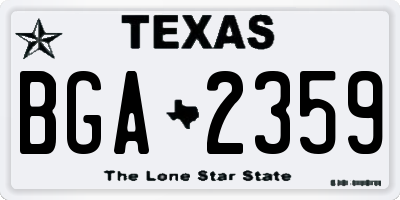 TX license plate BGA2359