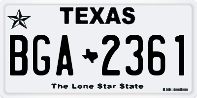 TX license plate BGA2361