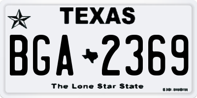 TX license plate BGA2369