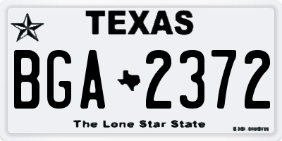 TX license plate BGA2372