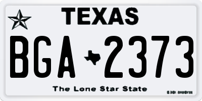 TX license plate BGA2373