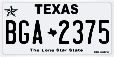TX license plate BGA2375
