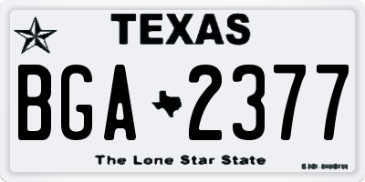 TX license plate BGA2377