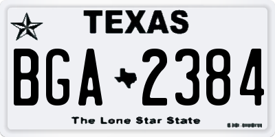 TX license plate BGA2384