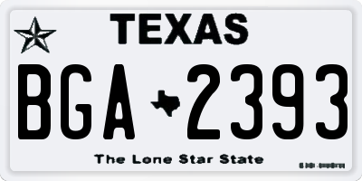 TX license plate BGA2393
