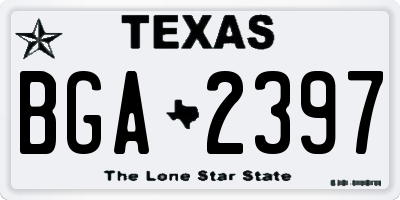 TX license plate BGA2397