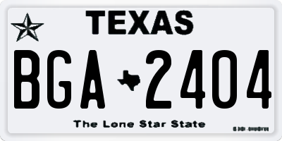 TX license plate BGA2404