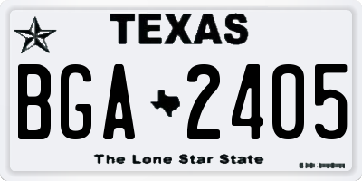 TX license plate BGA2405