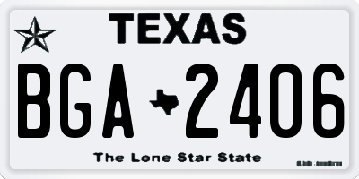 TX license plate BGA2406