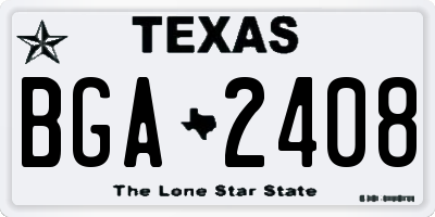 TX license plate BGA2408