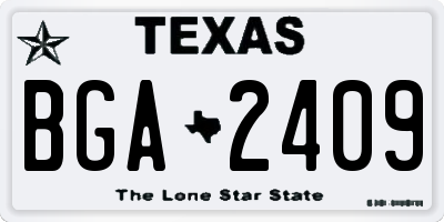 TX license plate BGA2409