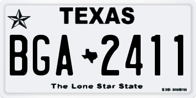 TX license plate BGA2411