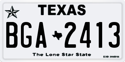 TX license plate BGA2413