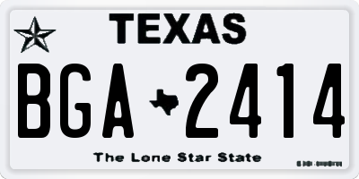 TX license plate BGA2414