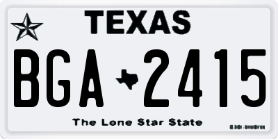 TX license plate BGA2415